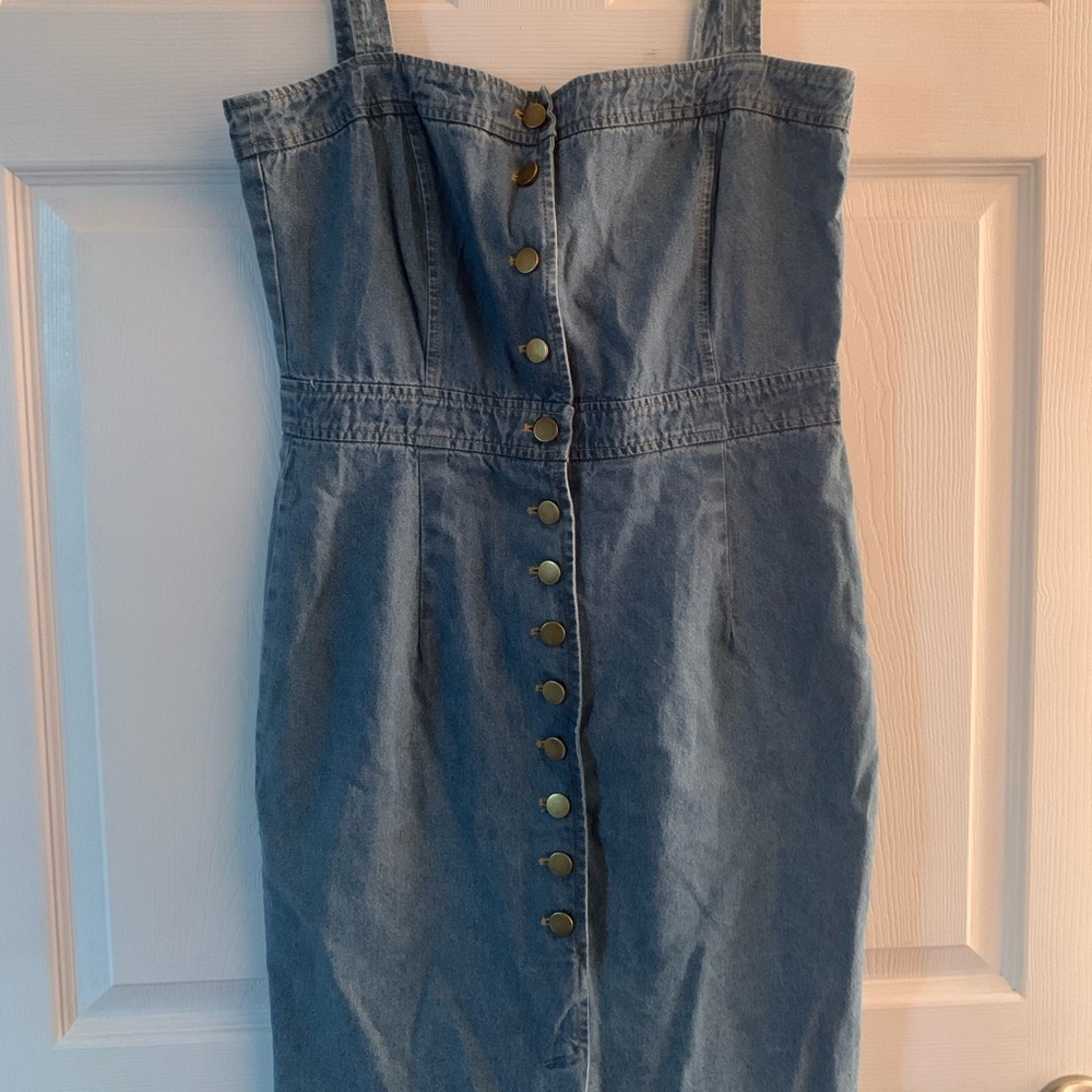 Skylar + Madison Button-Down Pinafore Denim